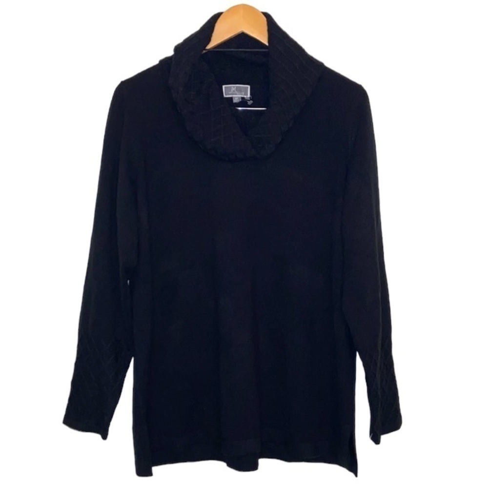 NWT JM Collection Textured Cowl Neck Black Sweater - Size 0X